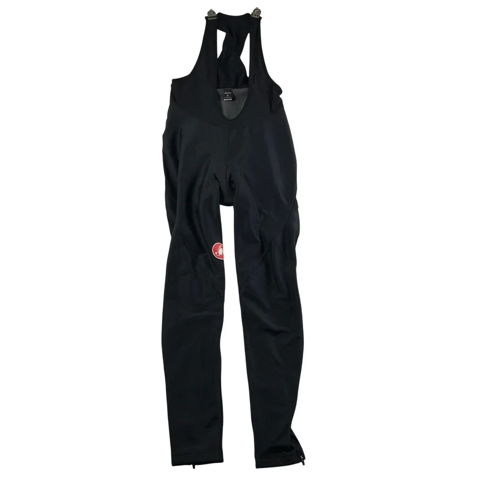 Castelli Mens Black Cycling Bib Tights Padded Chamois Zipper Ankle Size 2XL